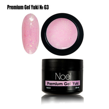 Premium Gel Yuki №3 строительный гель с шимером (c крупными блестками) Noel™123122
