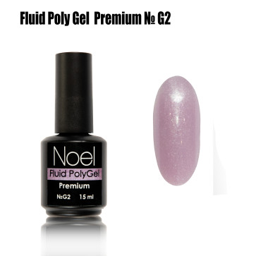 Fluid Poly Gel Premium №G2 жидкий полигель с шимером (с мелкими блестками) Noel™1231