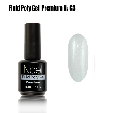 Fluid Poly Gel Premium №G3 жидкий полигель с шимером (с мелкими блестками) Noel™1231