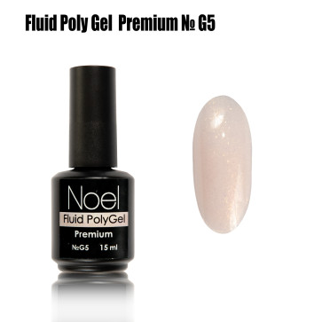 Fluid Poly Gel Premium №G5 жидкий полигель с шимером (с мелкими блестками) Noel™1231