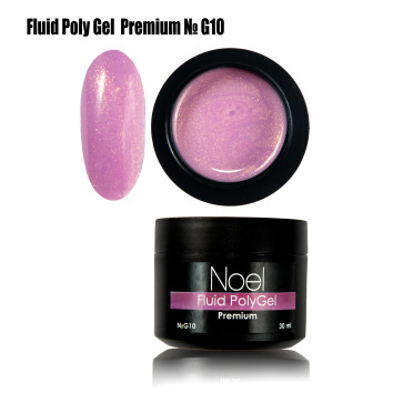 Fluid Poly Gel Premium №G10 жидкий полигель с шимером (с мелкими блестками) Noel™1231