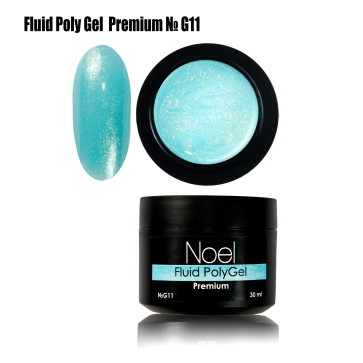 Fluid Poly Gel Premium №G11 жидкий полигель с шимером (с мелкими блестками) Noel™123