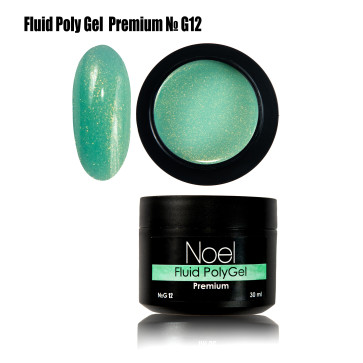 Fluid Poly Gel Premium №G12 жидкий полигель с шимером (с мелкими блестками) Noel™123