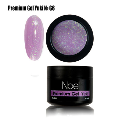 Premium Gel Yuki №6 строительный гель с шимером (c крупными блестками) Noel™2131
