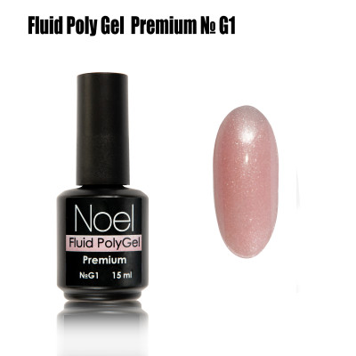 Fluid Poly Gel Premium №G1 жидкий полигель с шимером (с мелкими блестками) Noel™123
