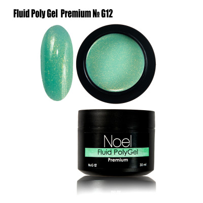Fluid Poly Gel Premium №G12 жидкий полигель с шимером (с мелкими блестками) Noel™123