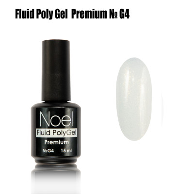 Fluid Poly Gel Premium №G4 жидкий полигель с шимером (с мелкими блестками) Noel™1231