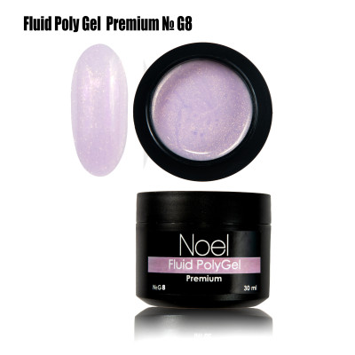 Fluid Poly Gel Premium №G8 жидкий полигель с шимером (с мелкими блестками) Noel™1231