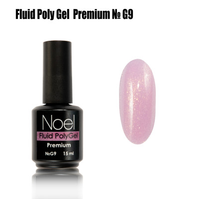 Fluid Poly Gel Premium №G9 жидкий полигель с шимером (с мелкими блестками) Noel™1231
