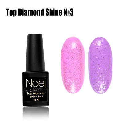 Top Diamond Shine блеск №1, объем - 10ml, топ с мелкими блестками бриллиантовый блеск Noel™21312